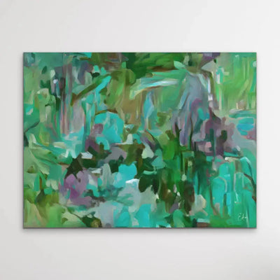 Verdant - Green and Blue Abstract Artwork Canvas Print by Edie Fogarty I Heart Wall Art Australia