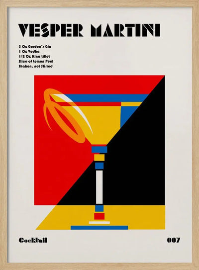Vesper Martini Bauhaus Cocktail - Stretched Canvas, Poster or Fine Art Print I Heart Wall Art