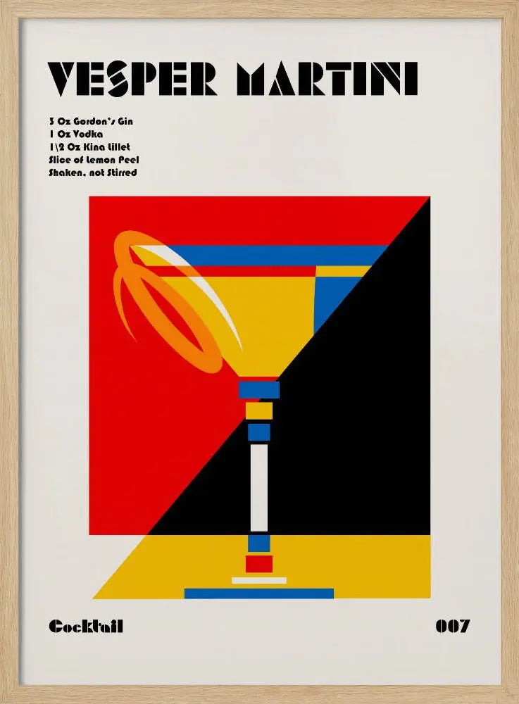 Vesper Martini Bauhaus Cocktail - Stretched Canvas, Poster or Fine Art Print I Heart Wall Art
