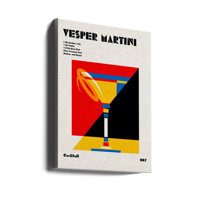 Vesper Martini Bauhaus Cocktail - Stretched Canvas, Poster or Fine Art Print I Heart Wall Art