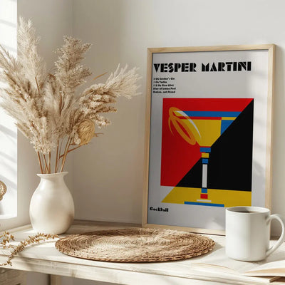 Vesper Martini Bauhaus Cocktail - Stretched Canvas, Poster or Fine Art Print I Heart Wall Art