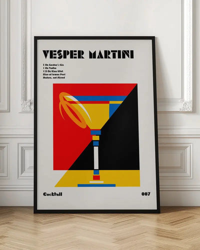 Vesper Martini Bauhaus Cocktail - Stretched Canvas, Poster or Fine Art Print I Heart Wall Art