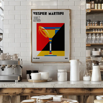Vesper Martini Bauhaus Cocktail - Stretched Canvas, Poster or Fine Art Print I Heart Wall Art