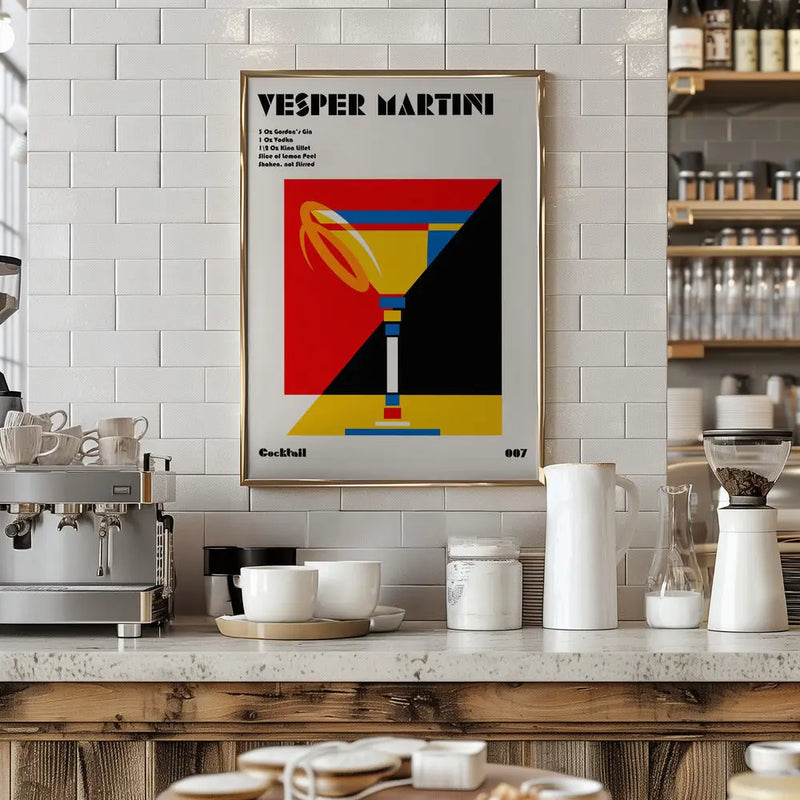 Vesper Martini Bauhaus Cocktail - Stretched Canvas, Poster or Fine Art Print I Heart Wall Art