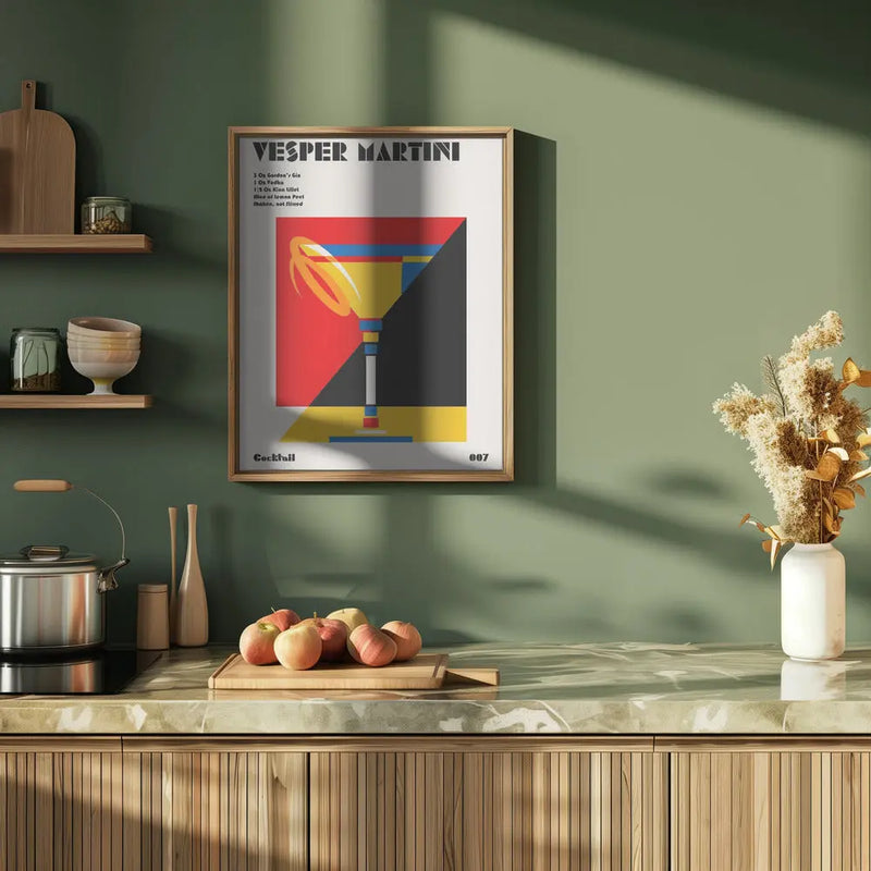 Vesper Martini Bauhaus Cocktail - Stretched Canvas, Poster or Fine Art Print I Heart Wall Art