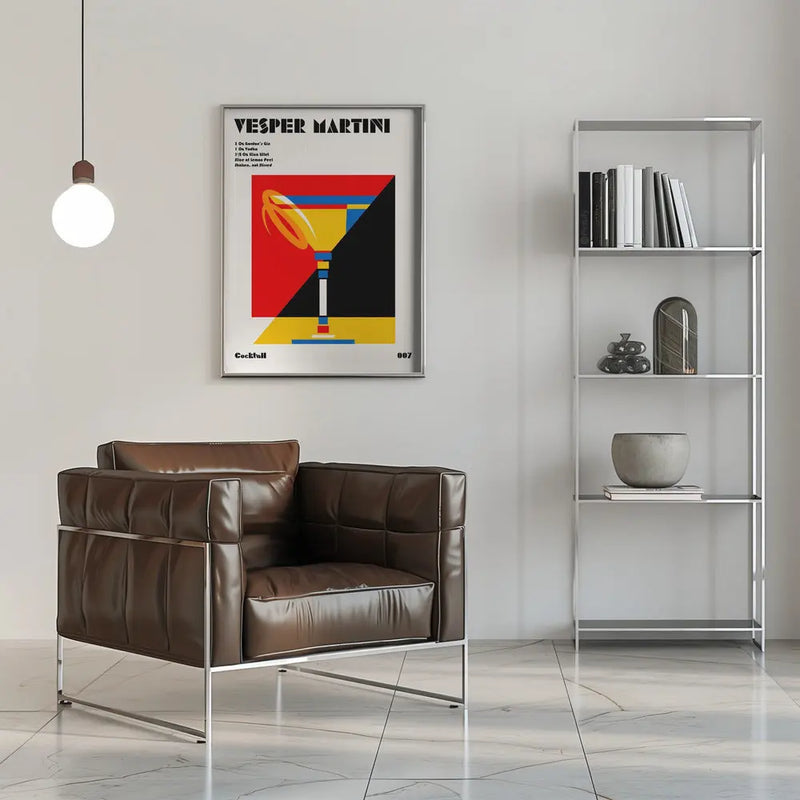 Vesper Martini Bauhaus Cocktail - Stretched Canvas, Poster or Fine Art Print I Heart Wall Art