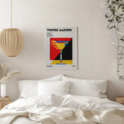 Vesper Martini Bauhaus Cocktail - Stretched Canvas, Poster or Fine Art Print I Heart Wall Art