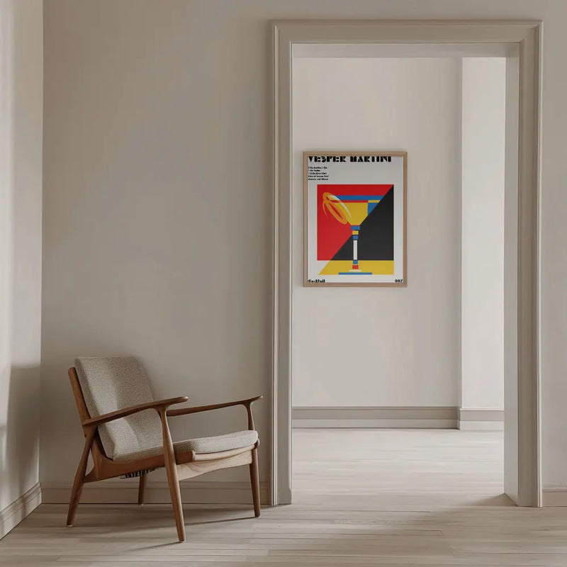 Vesper Martini Bauhaus Cocktail - Stretched Canvas, Poster or Fine Art Print I Heart Wall Art
