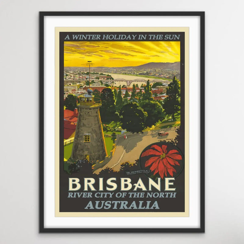 Vintage Brisbane Travel Poster I Heart Wall Art Australia