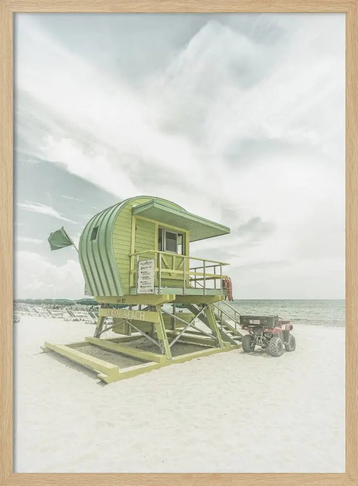 Vintage Florida Flair at Miami Beach - Stretched Canvas, Poster or Fine Art Print I Heart Wall Art
