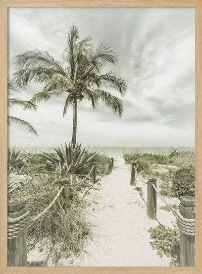 Vintage path to the beach - Stretched Canvas, Poster or Fine Art Print I Heart Wall Art