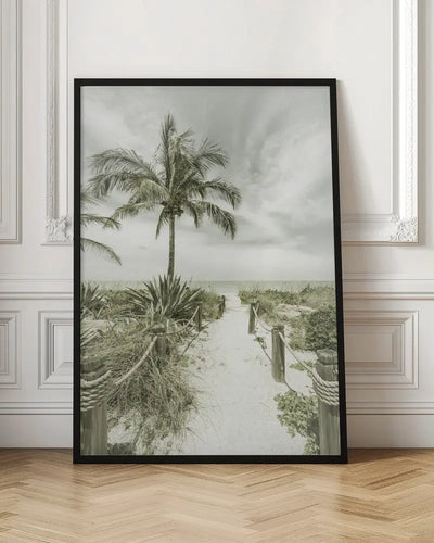 Vintage path to the beach - Stretched Canvas, Poster or Fine Art Print I Heart Wall Art