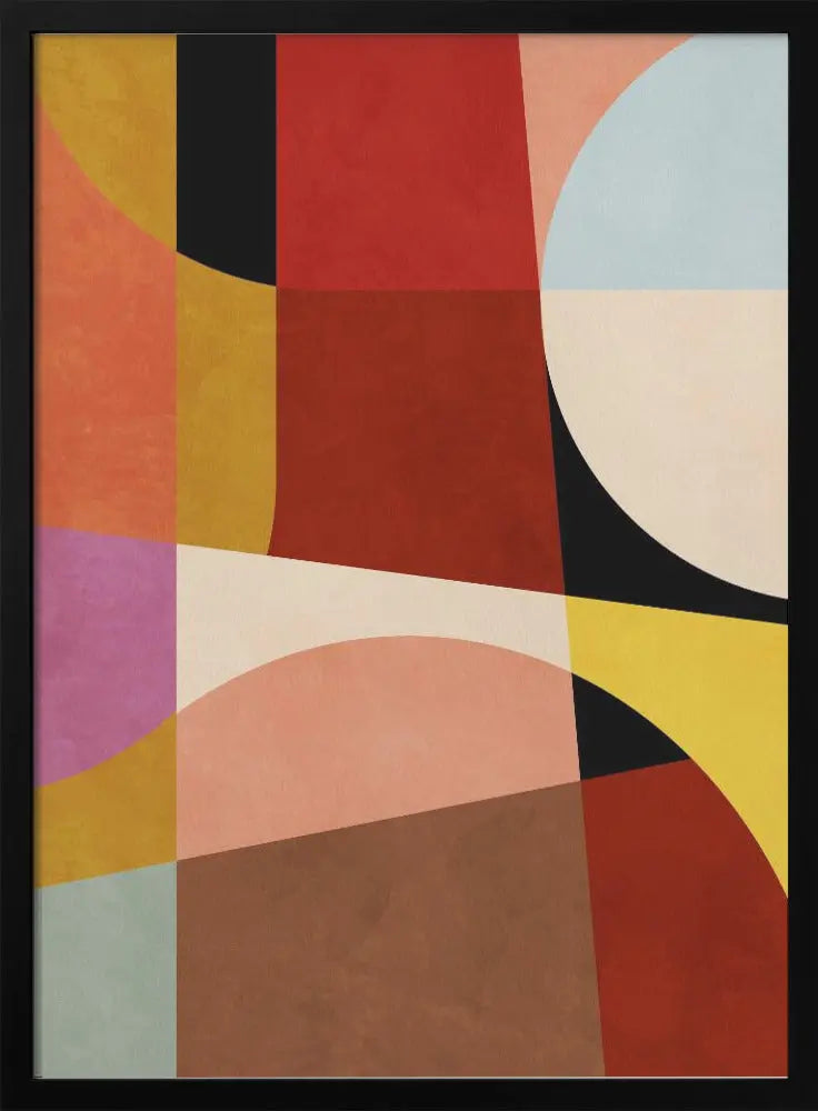 Warm Colors Bauhaus Geometry2 - Stretched Canvas, Poster or Fine Art Print I Heart Wall Art