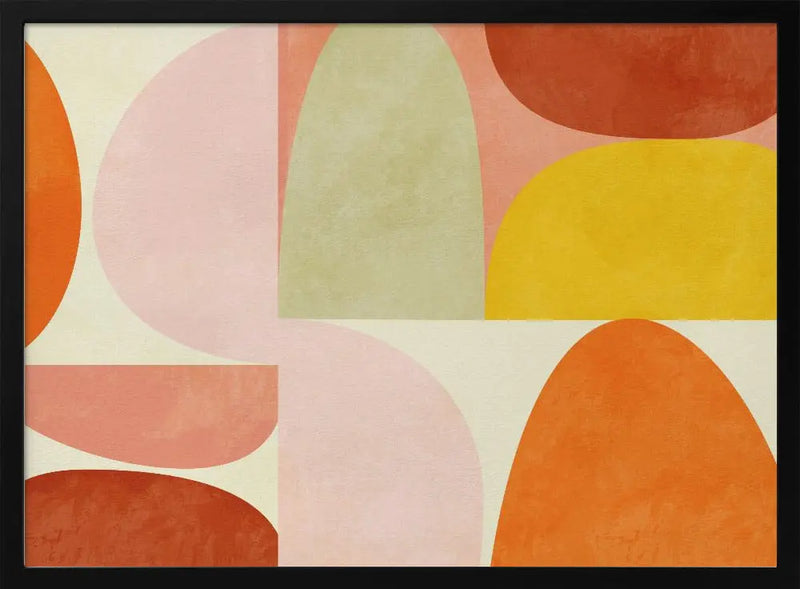 Warm Pastel Geometry - Stretched Canvas, Poster or Fine Art Print I Heart Wall Art