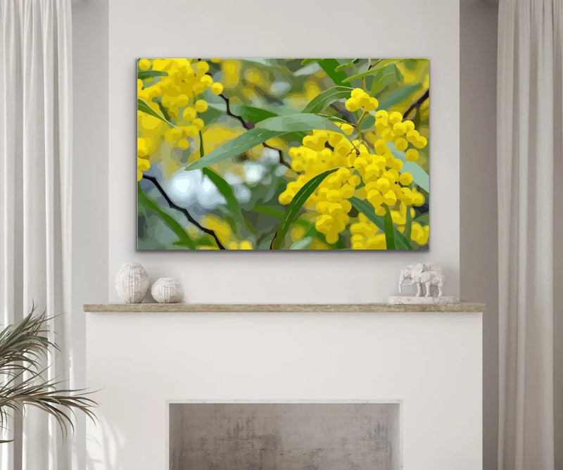 Wattle - Australian Yellow Native Flower Canvas or Art Print I Heart Wall Art Australia