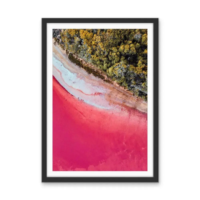 Western Australia - Colourful Aerial Photographic Print of a Red Shoreline