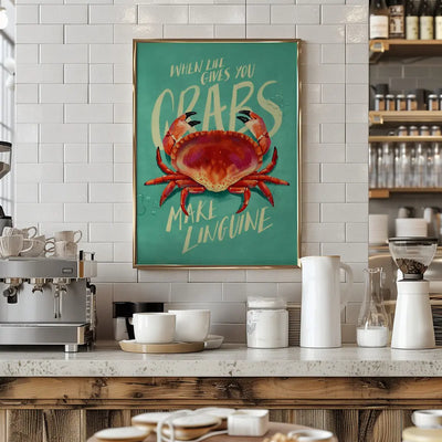 When Life Gives You Crabs - Stretched Canvas, Poster or Fine Art Print I Heart Wall Art