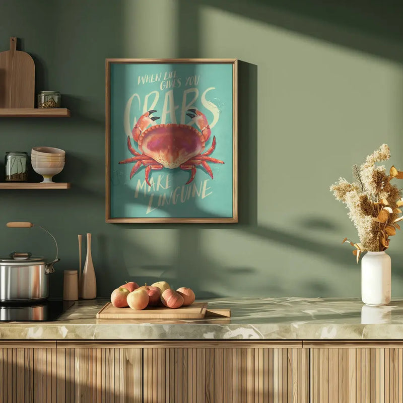 When Life Gives You Crabs - Stretched Canvas, Poster or Fine Art Print I Heart Wall Art