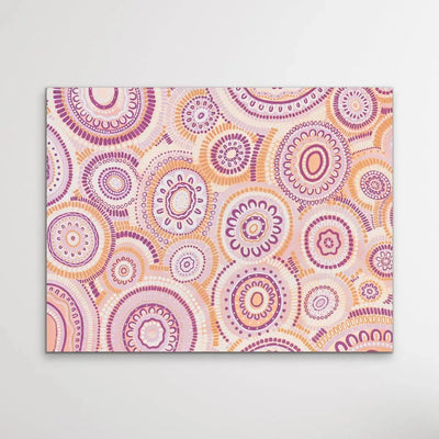 Wildflowers Blooming Gathering - Original  Aboriginal Art Print By Leah Cummins - I Heart Wall Art