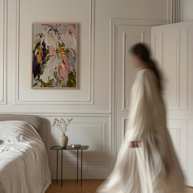 Willow - Abstract Floral Stretched Canvas Print or Framed Fine Art Print