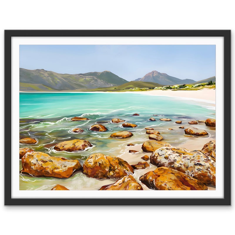 Wineglass Bay - Tasmania Landscape Coastal Stretched Canvas, Poster or Fine Art Print
