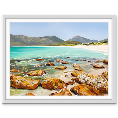 Wineglass Bay - Tasmania Landscape Coastal Stretched Canvas, Poster or Fine Art Print