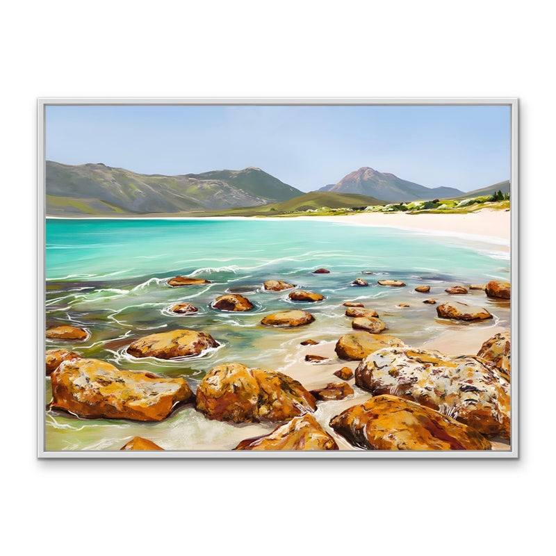 Wineglass Bay - Tasmania Landscape Coastal Stretched Canvas, Poster or Fine Art Print