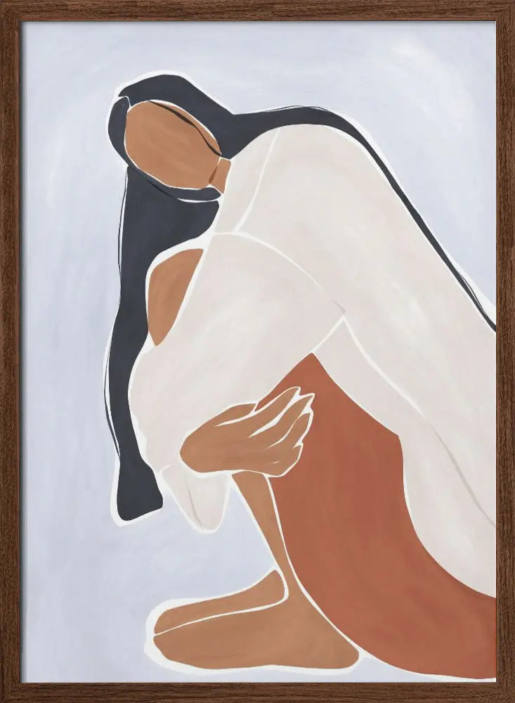 Woman Embracing Herself Print By Ivy Green Illustrations - Stretched Canvas, Poster or Fine Art Print I Heart Wall Art