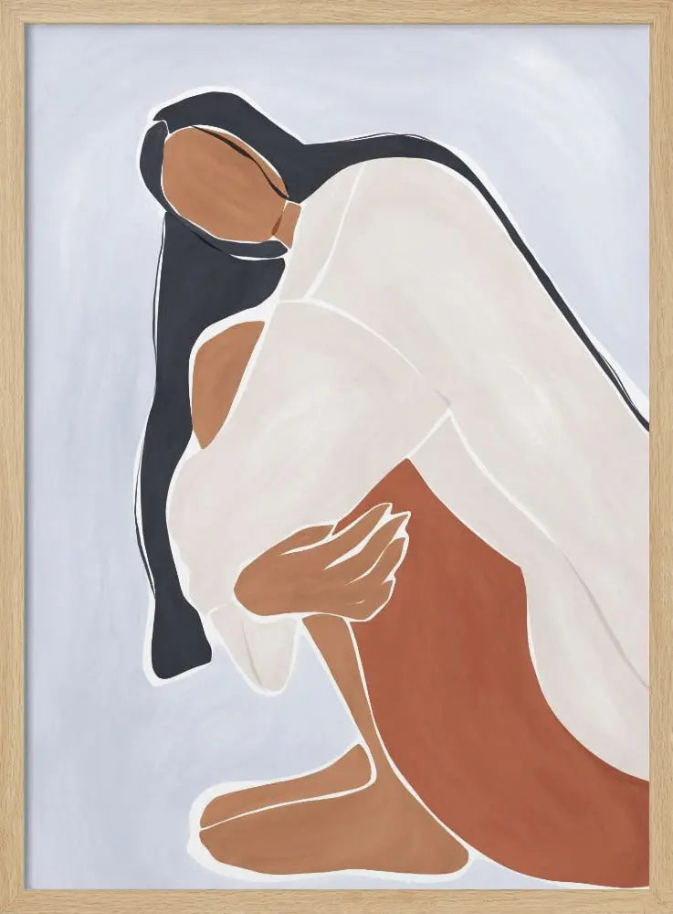 Woman Embracing Herself Print By Ivy Green Illustrations - Stretched Canvas, Poster or Fine Art Print I Heart Wall Art