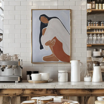 Woman Embracing Herself Print By Ivy Green Illustrations - Stretched Canvas, Poster or Fine Art Print I Heart Wall Art