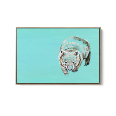 Wombat by Lucy Hawkins - Stretched Canvas Print or Framed Fine Art Print - Artwork I Heart Wall Art Australia 