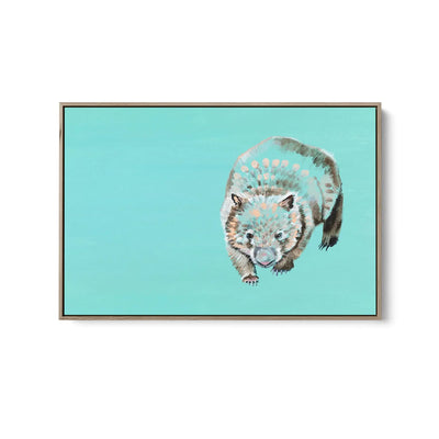 Wombat by Lucy Hawkins - Stretched Canvas Print or Framed Fine Art Print - Artwork I Heart Wall Art Australia 