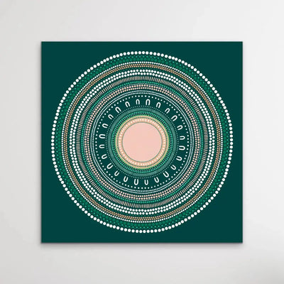 Yarning Circle - Green Artwork By Sherri Cummins I Heart Wall Art Australia 
