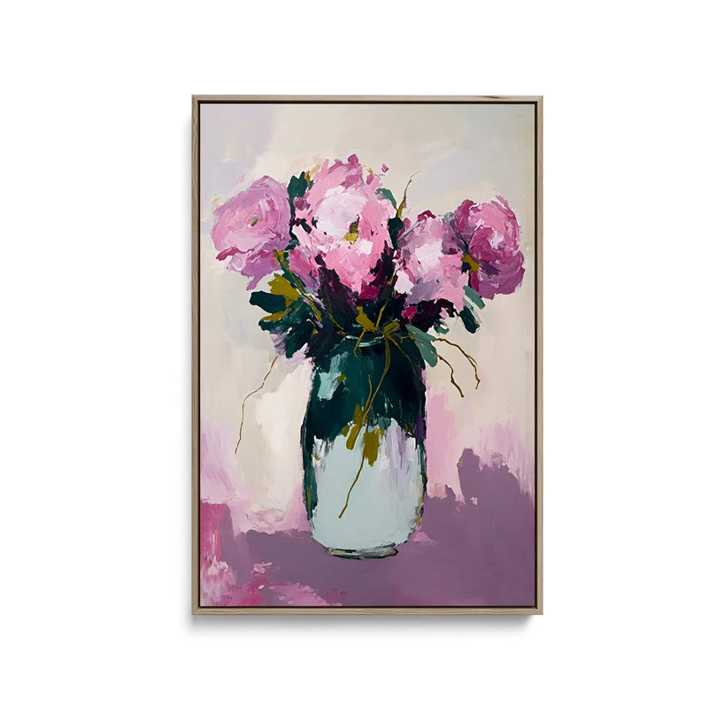 You Make Me Happy - Floral Bouquet Abstract Artwork Stretched Canvas Print or Framed Fine Art Print - Artwork