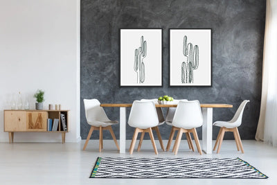 You're Cactus - Two Piece Black and Whit Stretched Canvas Print or Framed Fine Art Print - Artwork - I Heart Wall Art