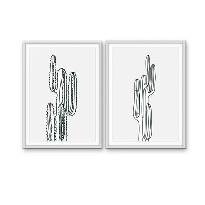 You're Cactus - Two Piece Black and Whit Stretched Canvas Print or Framed Fine Art Print - Artwork - I Heart Wall Art