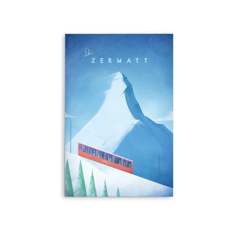 Zermatt by Henry Rivers - Stretched Canvas Print or Framed Fine Art Print - Artwork- Vintage Inspired Travel Poster I Heart Wall Art Australia 