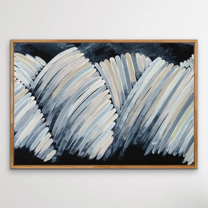 A Beautiful Place - Black and Pastel Abstract Pink Blue Artwork Canvas Print - I Heart Wall Art - Poster Print, Canvas Print or Framed Art Print
