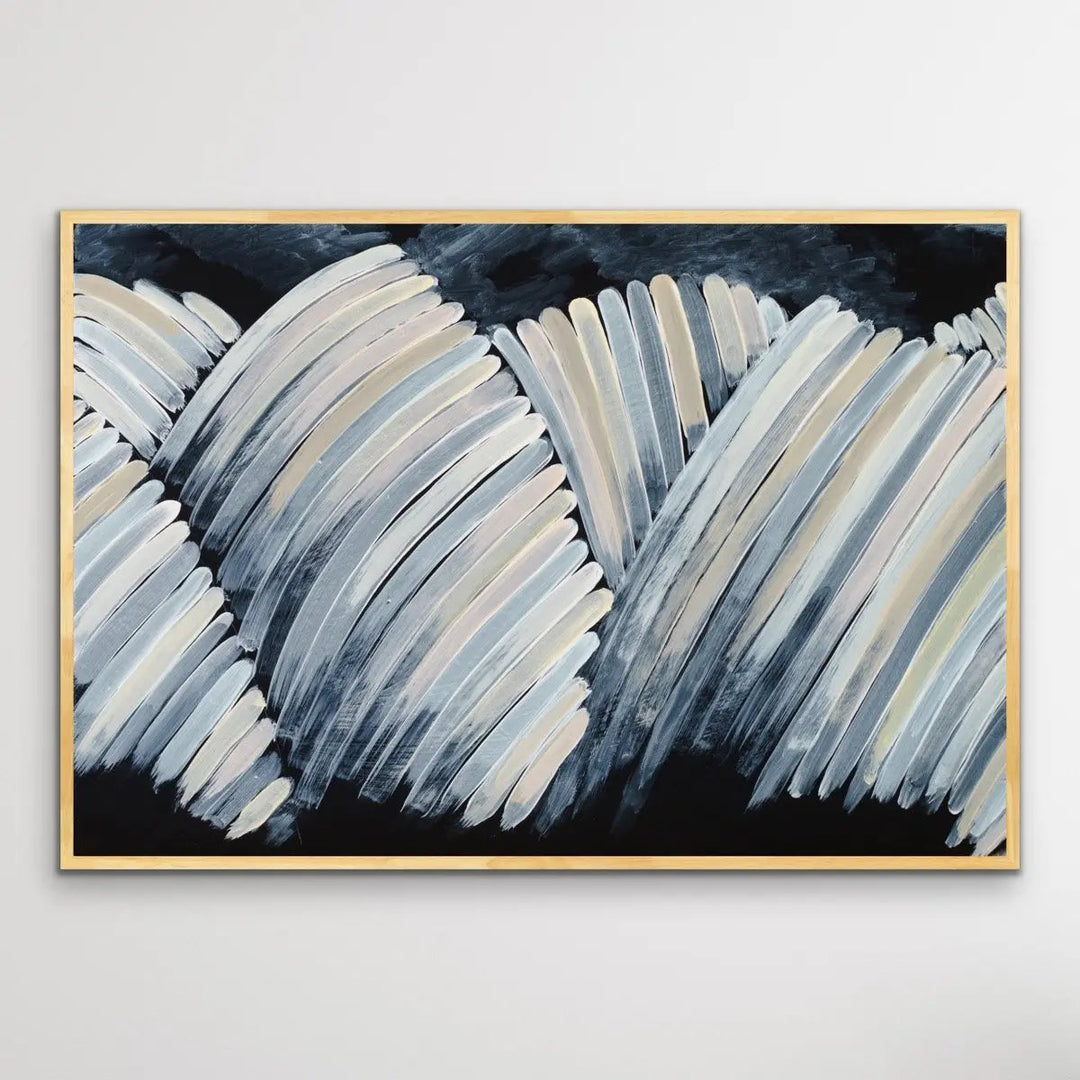 A Beautiful Place - Black and Pastel Abstract Pink Blue Artwork Canvas Print - I Heart Wall Art - Poster Print, Canvas Print or Framed Art Print