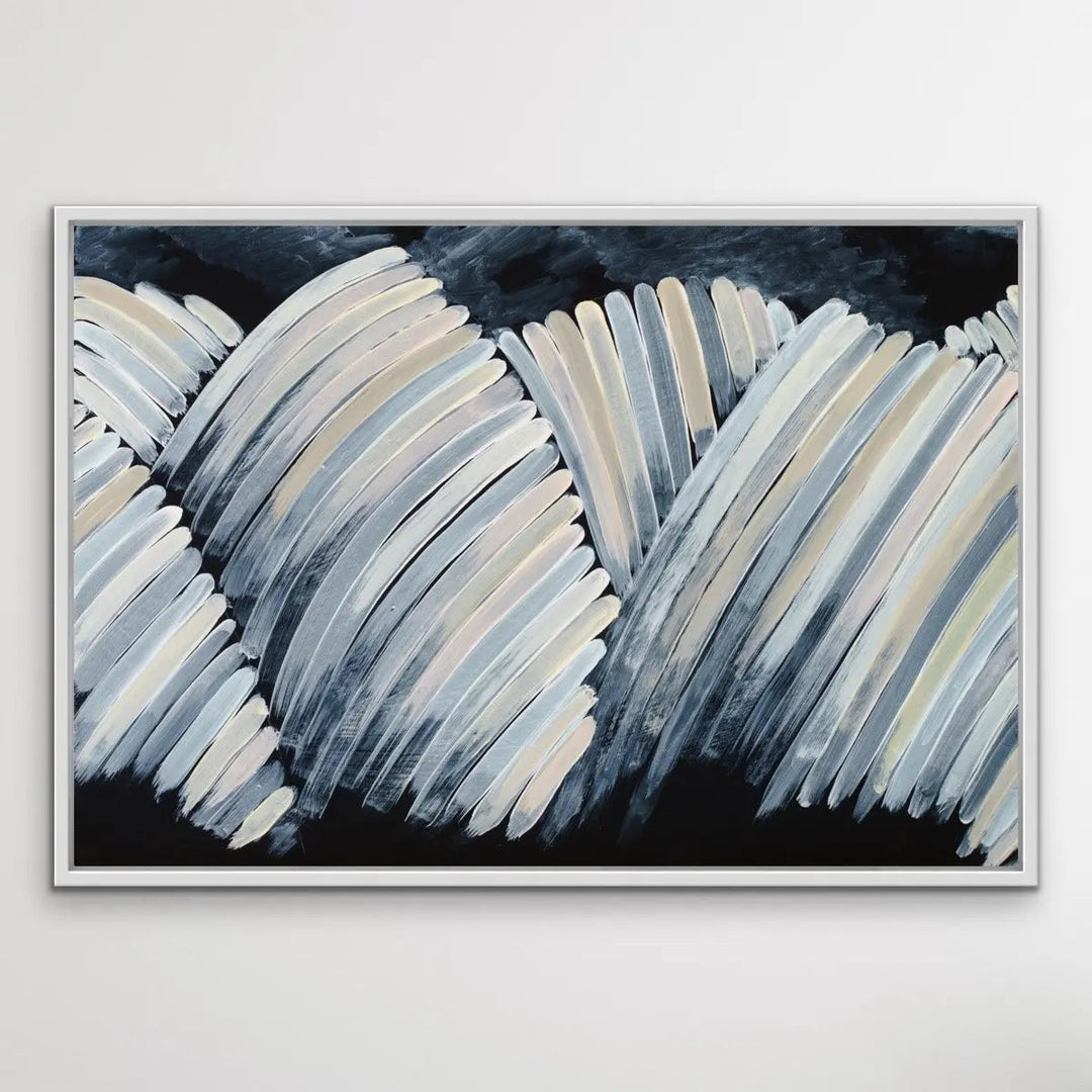 A Beautiful Place - Black and Pastel Abstract Pink Blue Artwork Canvas Print - I Heart Wall Art - Poster Print, Canvas Print or Framed Art Print