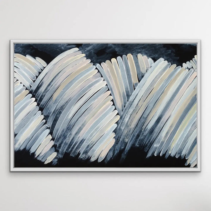 A Beautiful Place - Black and Pastel Abstract Pink Blue Artwork Canvas Print - I Heart Wall Art - Poster Print, Canvas Print or Framed Art Print