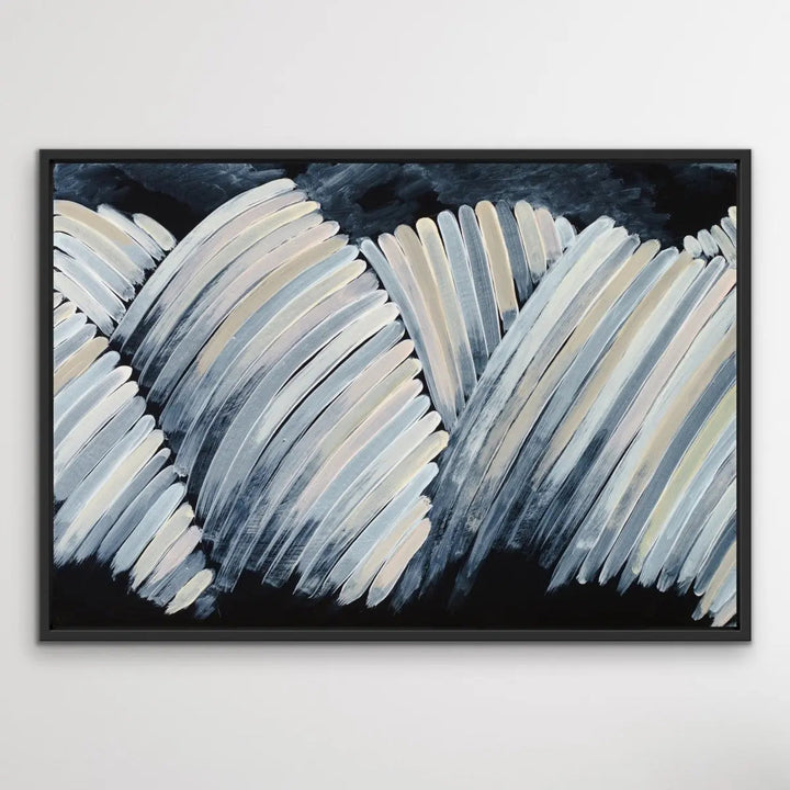 A Beautiful Place - Black and Pastel Abstract Pink Blue Artwork Canvas Print - I Heart Wall Art - Poster Print, Canvas Print or Framed Art Print