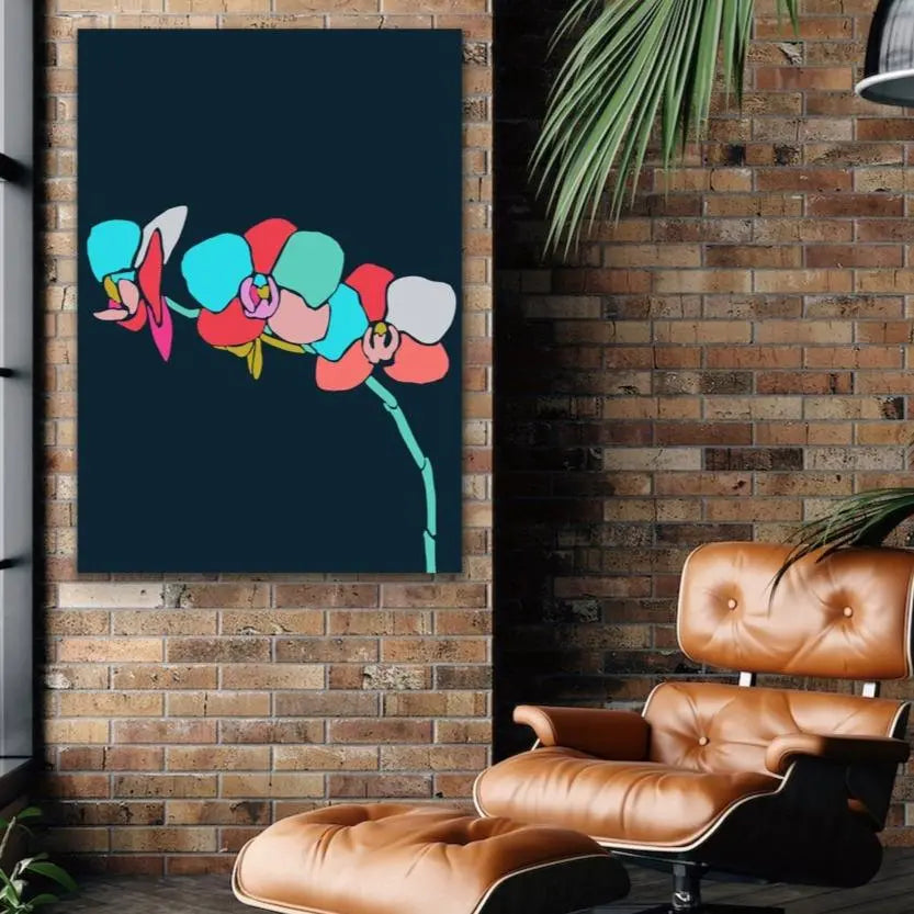 A Botanical Rainbow / Print Two (Orchid) - Colourful Jungle Canvas or Art Print Set - I Heart Wall Art - Poster Print, Canvas Print or Framed Art Print