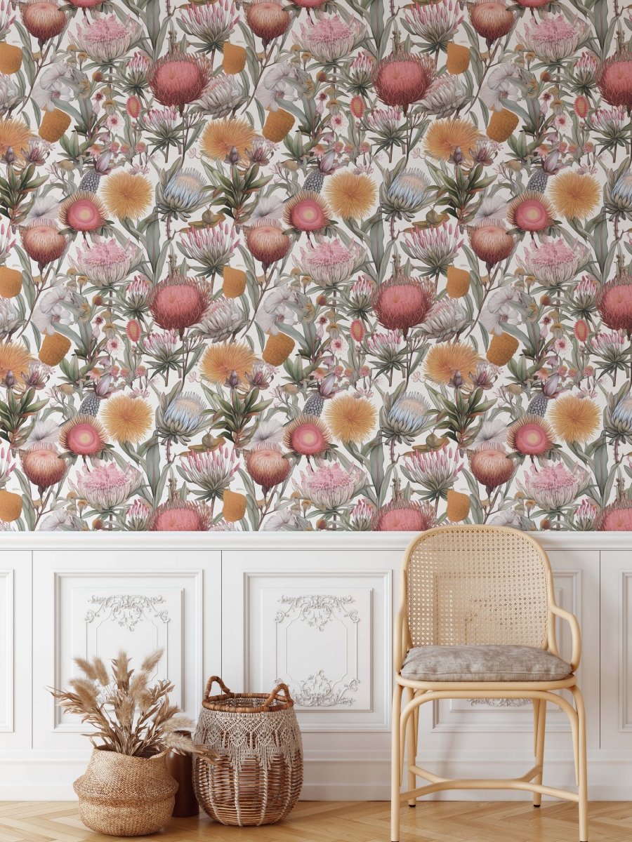 A Busy Garden - Australian Floral Removable Wallpaper - I Heart Wall Art - Poster Print, Canvas Print or Framed Art Print