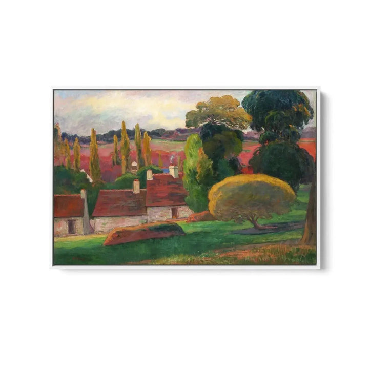 A Farm in Brittany (ca. 1894) by Paul Gauguin - Stretched Canvas Print or Framed Fine Art Print - Artwork - I Heart Wall Art - Poster Print, Canvas Print or Framed Art Print