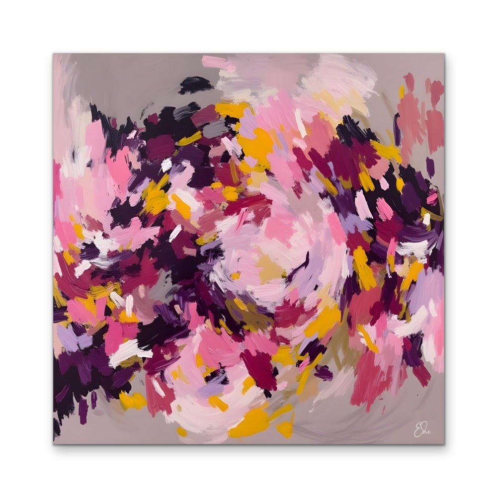 A Joyful Life - Pink and Gold Abstract Landscape Art Print - I Heart Wall Art - Poster Print, Canvas Print or Framed Art Print
