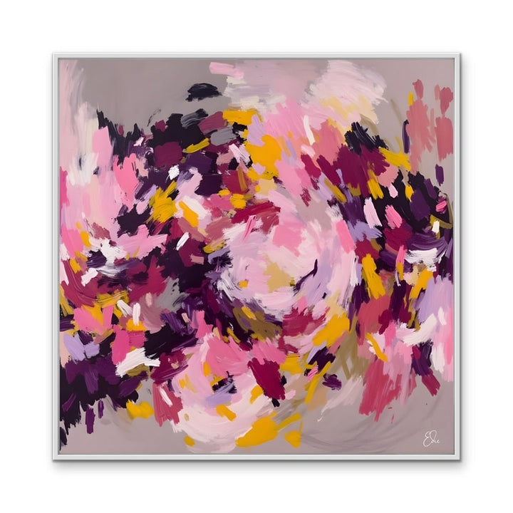 A Joyful Life - Pink and Gold Abstract Landscape Art Print - I Heart Wall Art - Poster Print, Canvas Print or Framed Art Print