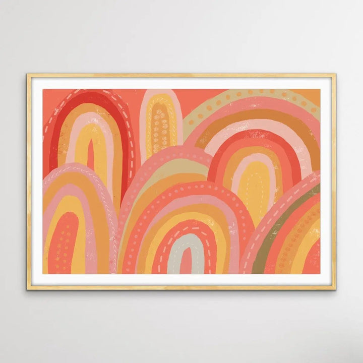 A Long Way From Kansas - Boho Rainbow Earth-Toned Print - I Heart Wall Art - Poster Print, Canvas Print or Framed Art Print