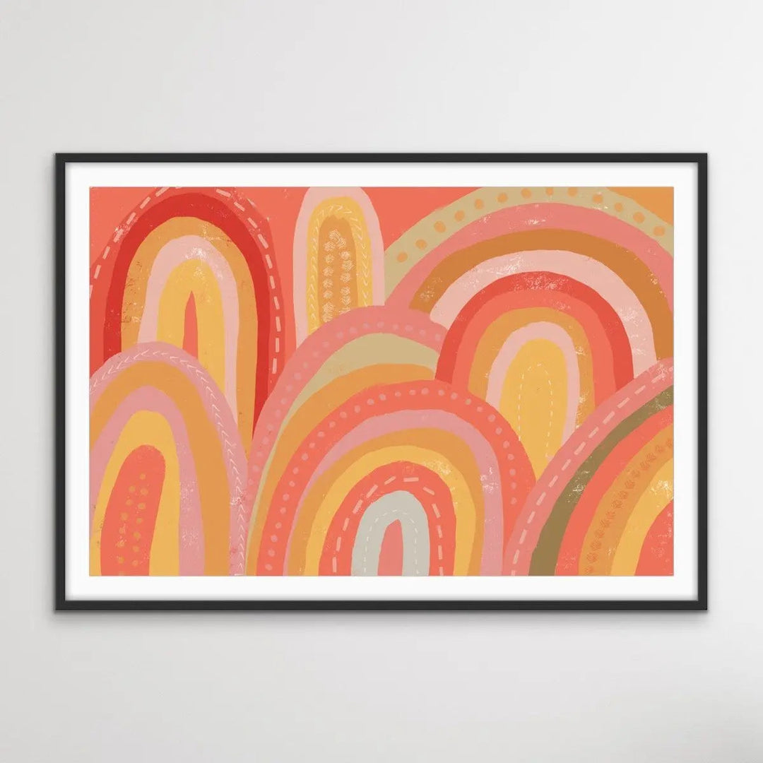 A Long Way From Kansas - Boho Rainbow Earth-Toned Print - I Heart Wall Art - Poster Print, Canvas Print or Framed Art Print