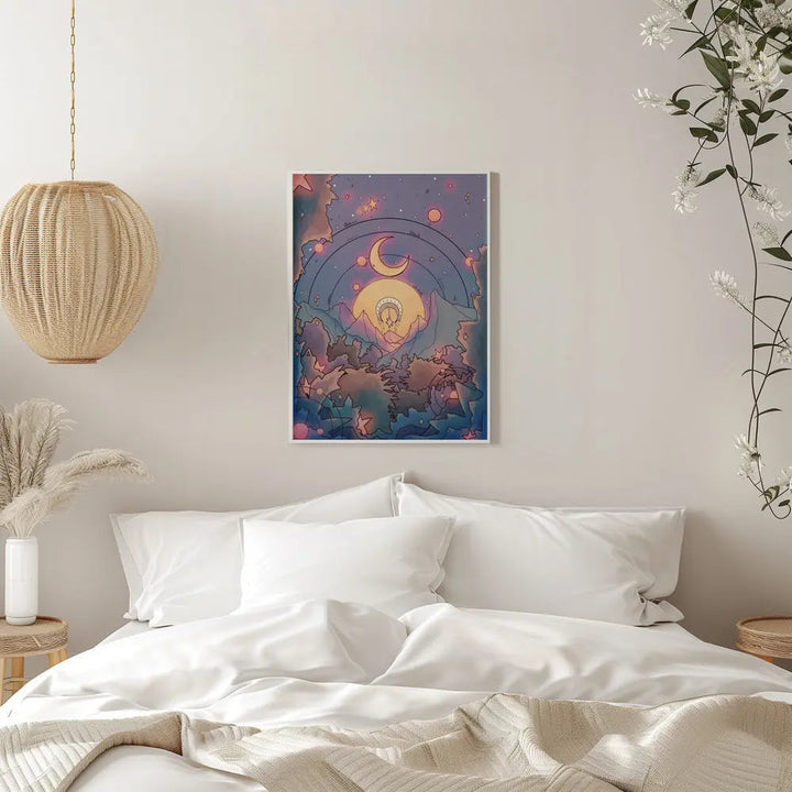 A Nightitme Forest - Stretched Canvas, Poster or Fine Art Print I Heart Wall Art